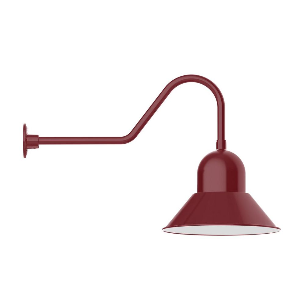 Montclair Lightworks GNC125-55-B01-L13 16" Prima Shade, Led Gooseneck Wall Mount, Decorative Canopy Cover, Barn Red